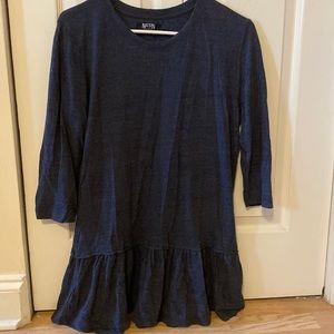 Cotten blue top with ruffled bottom, nation intermix brand